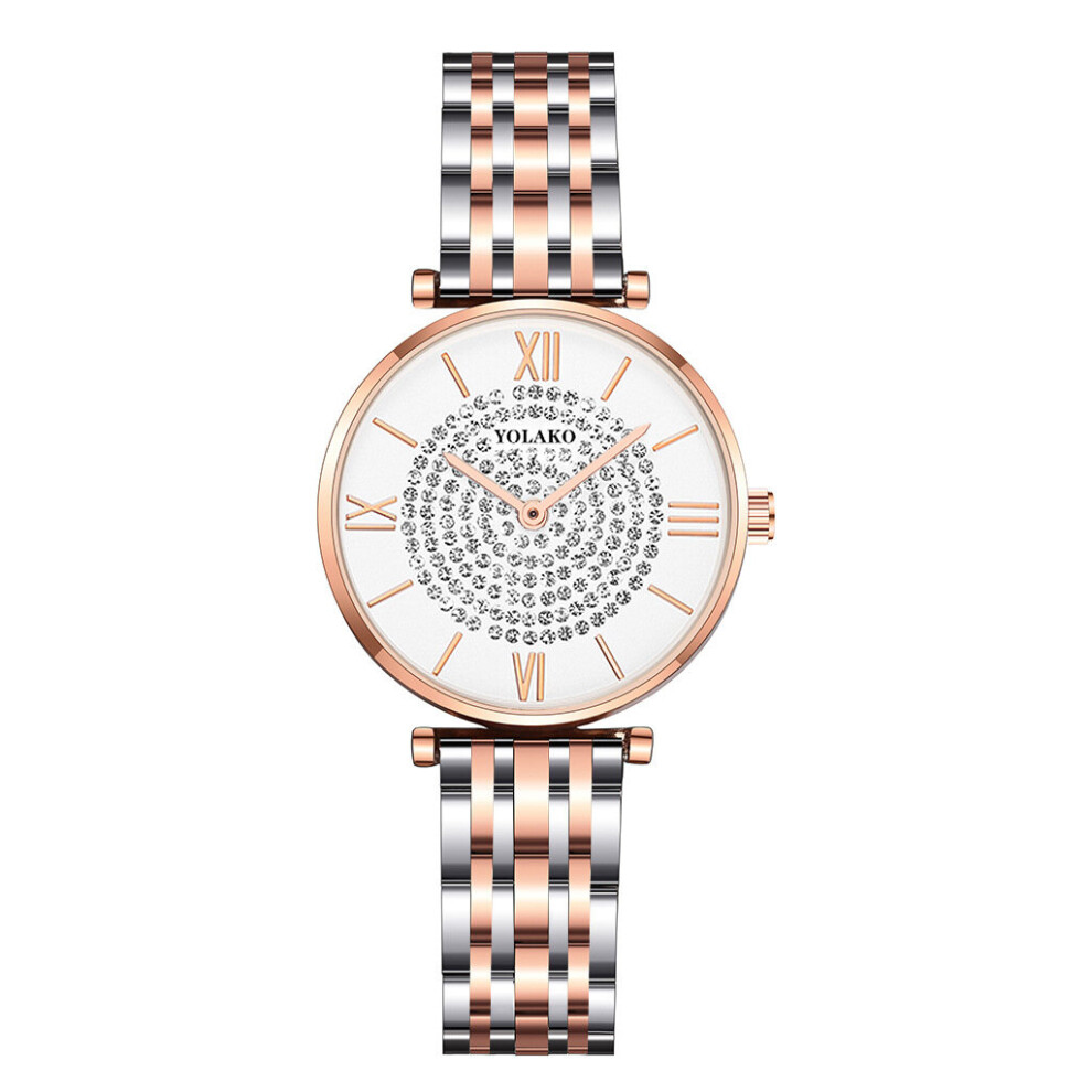 Rose Stainless Steel Bracelet Watch For Women Starry Quartz Watches Ladies Wristwatches Clock Relogio Feminino