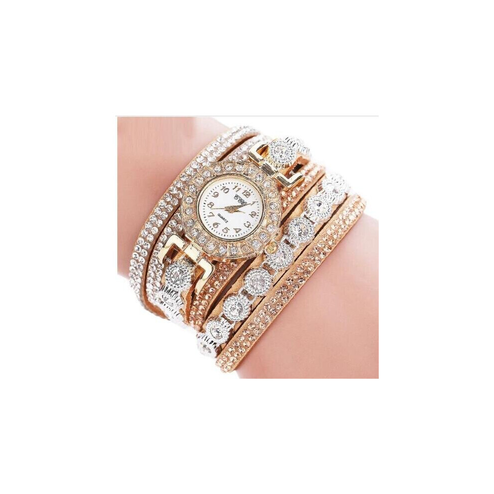 Watch relogio masculino Women Quartz Women PU Leather Rhinestone Watch Bracelet Watches Hours Horas Dropship relogio femini-image-OPC-PBTB697-NEW