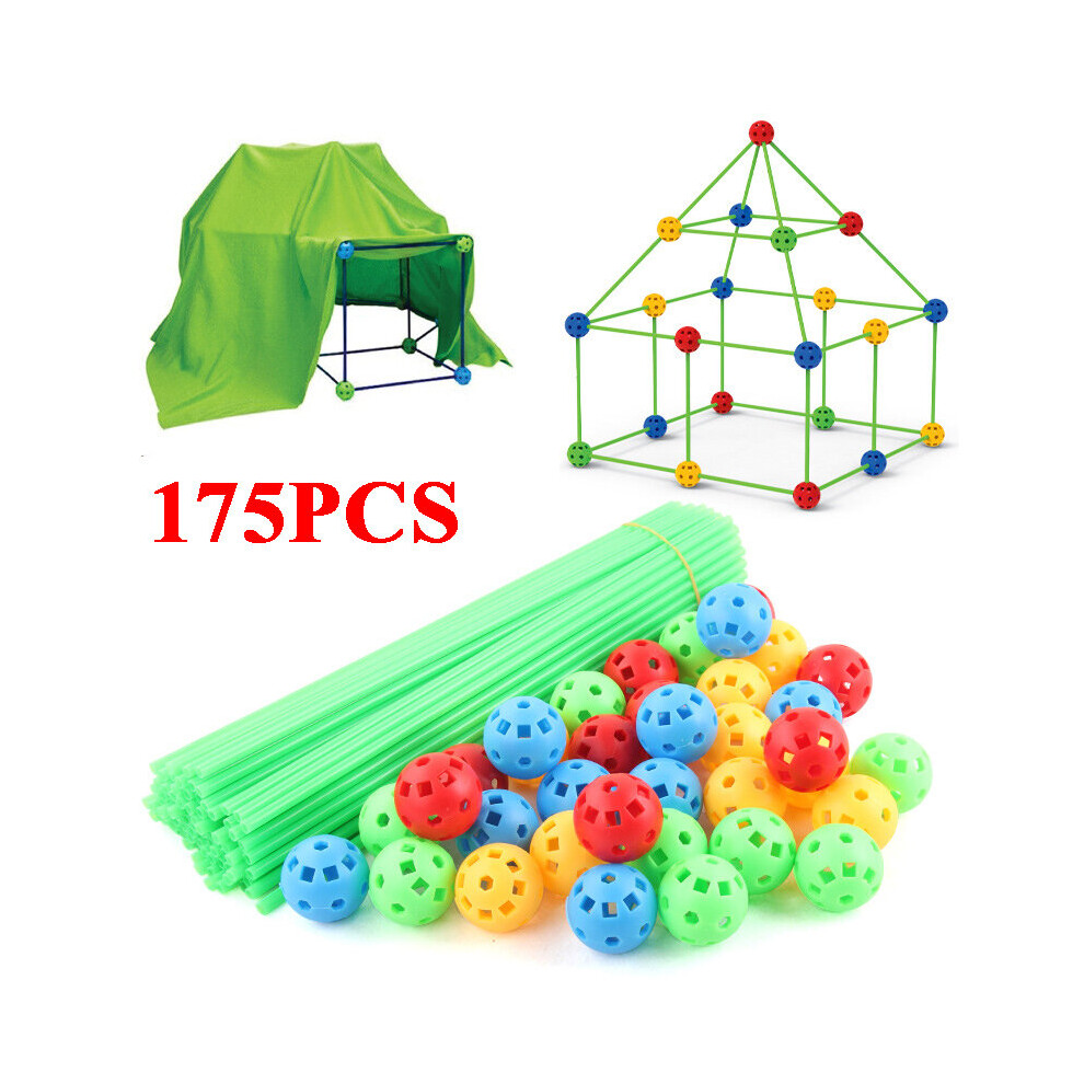 Xhsc 175Pcs Build Your Own Den Set Kit Diy Tent Children Developmental Toys