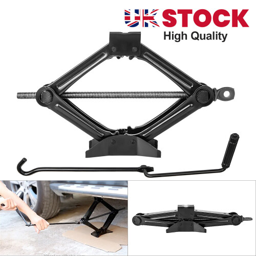 1Ton Scissor Jack Lift Wind Up For Car Van Garage Home Emergency Tool