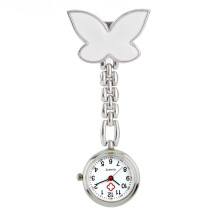 10pcs/lot Pretty Butterfly Shape Alloy Chain Hang Clips Pocket Watches for Hospital Nurse Doctor Women Mens Quartz Watch