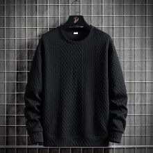 (6235 Black Beige-M (45 55kg)) Men Sweatshirts Oversized Plus Size 6XL 7XL 8XL Long Sleeve O-Neck Pullovers Streetwear Sportswear Male Autumn Winter