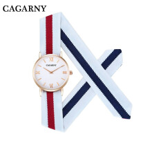 Cagarny Watch Women Quartz Watches Rose Case Creative Fabric Strap Bracelet Watch Casual Lady Student Wristwatches