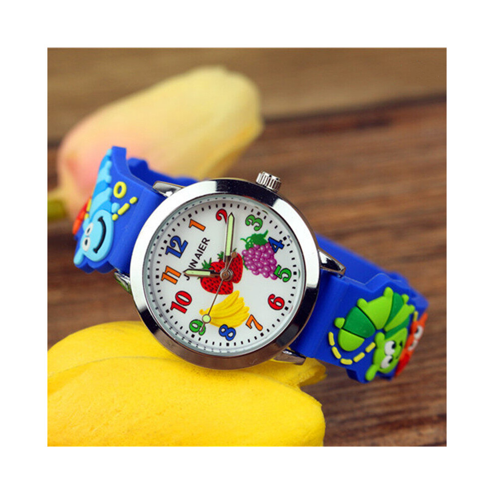 Children's 4-15 Years Old Fruit Pattern 3D Quartz Watch Children's Silicone Watch Boy Girl Luminous Pointer Jelly Watch-image-OPC-PBTBF26-NEW