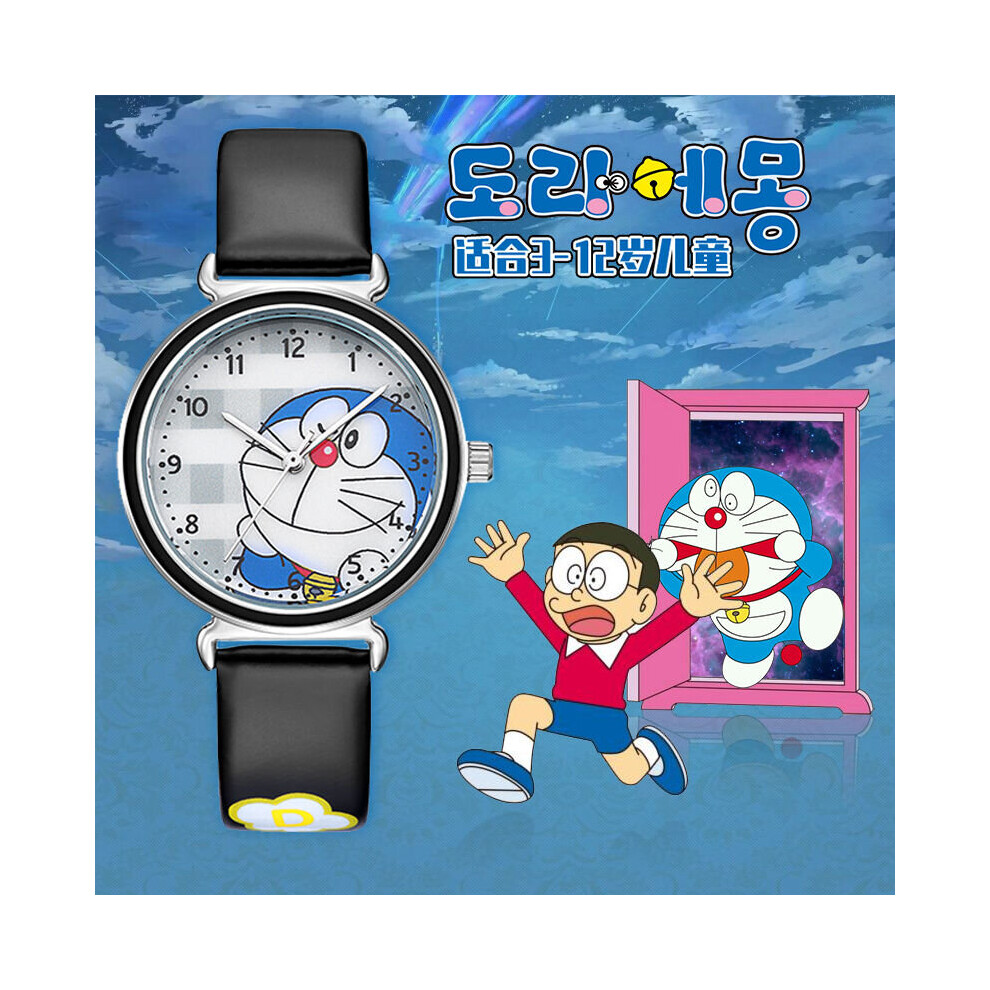Arrival Cartoon Cat Sky Yellow Leather Quartz Luminous Watch Boys Girls Leisure Sports Clock Christmas-image-OPC-PBTBFJQ-NEW