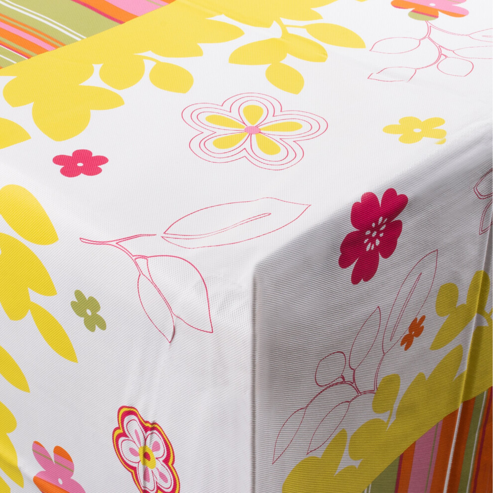 (Flower) Large Wipeable Clean PVC Vinyl Tablecloth Cover