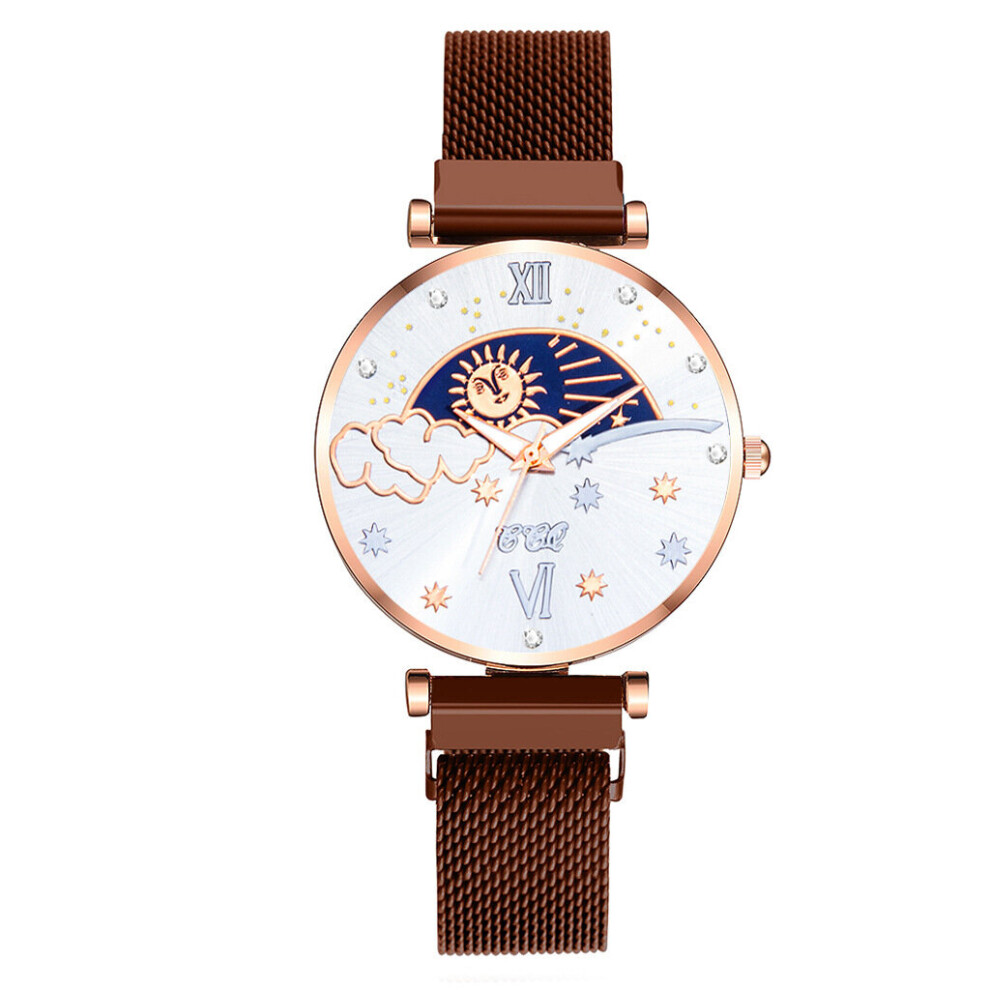Womens Watches Sun Moon Star Dial Ladies Watches Casual magnetic strap watch zegarek damski