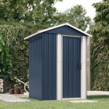 (anthracite) vidaXL Garden Shed Outdoor Storage House Patio Tool Organiser Galvanised Steel