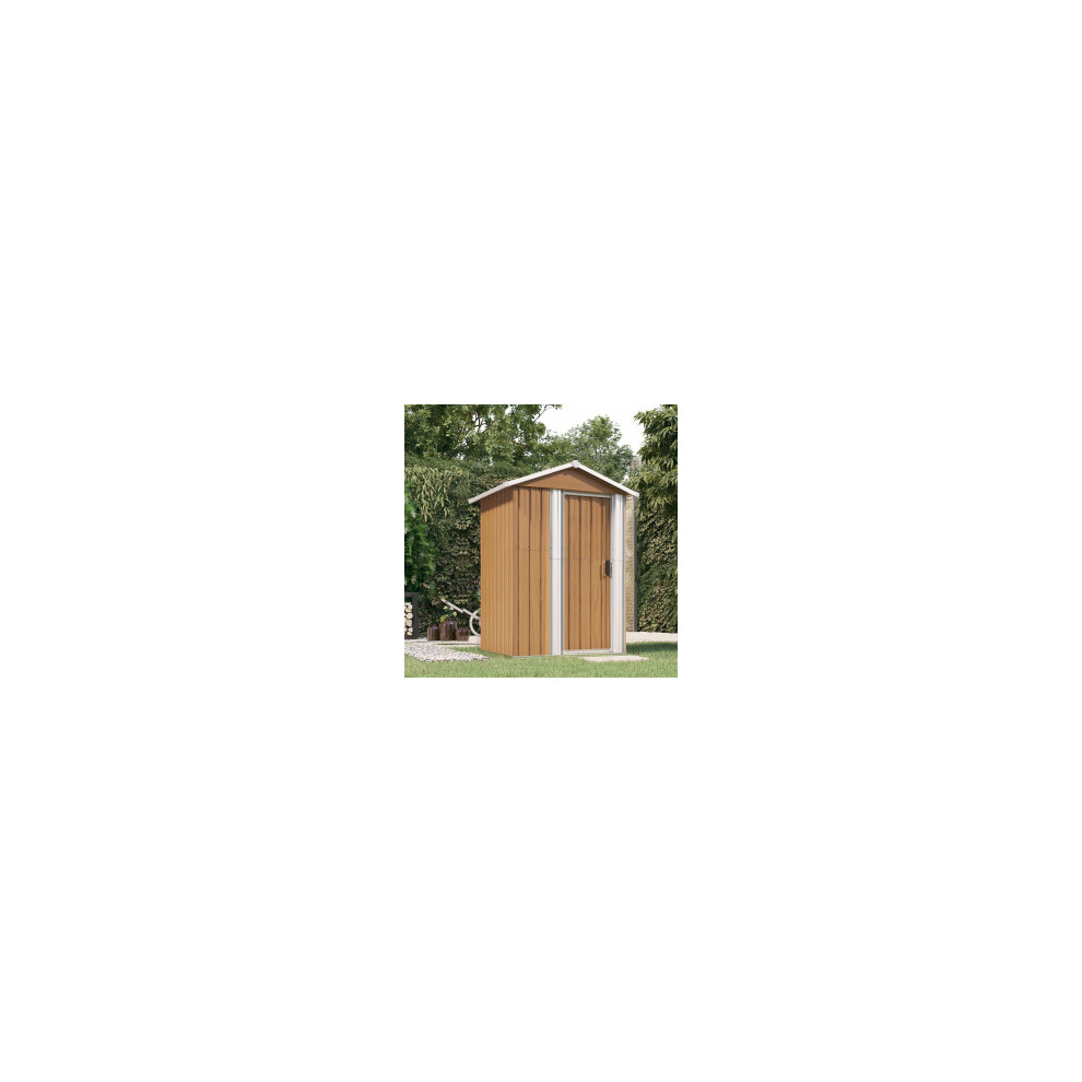 Vidaxl (Brown) Garden Shed Outdoor Storage House Patio Tool Organiser Galvanised Steel