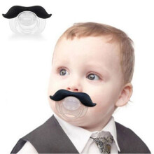 Funny Dummy Dummies Pacifier Novelty Teeth Moustache Baby Child Soot
