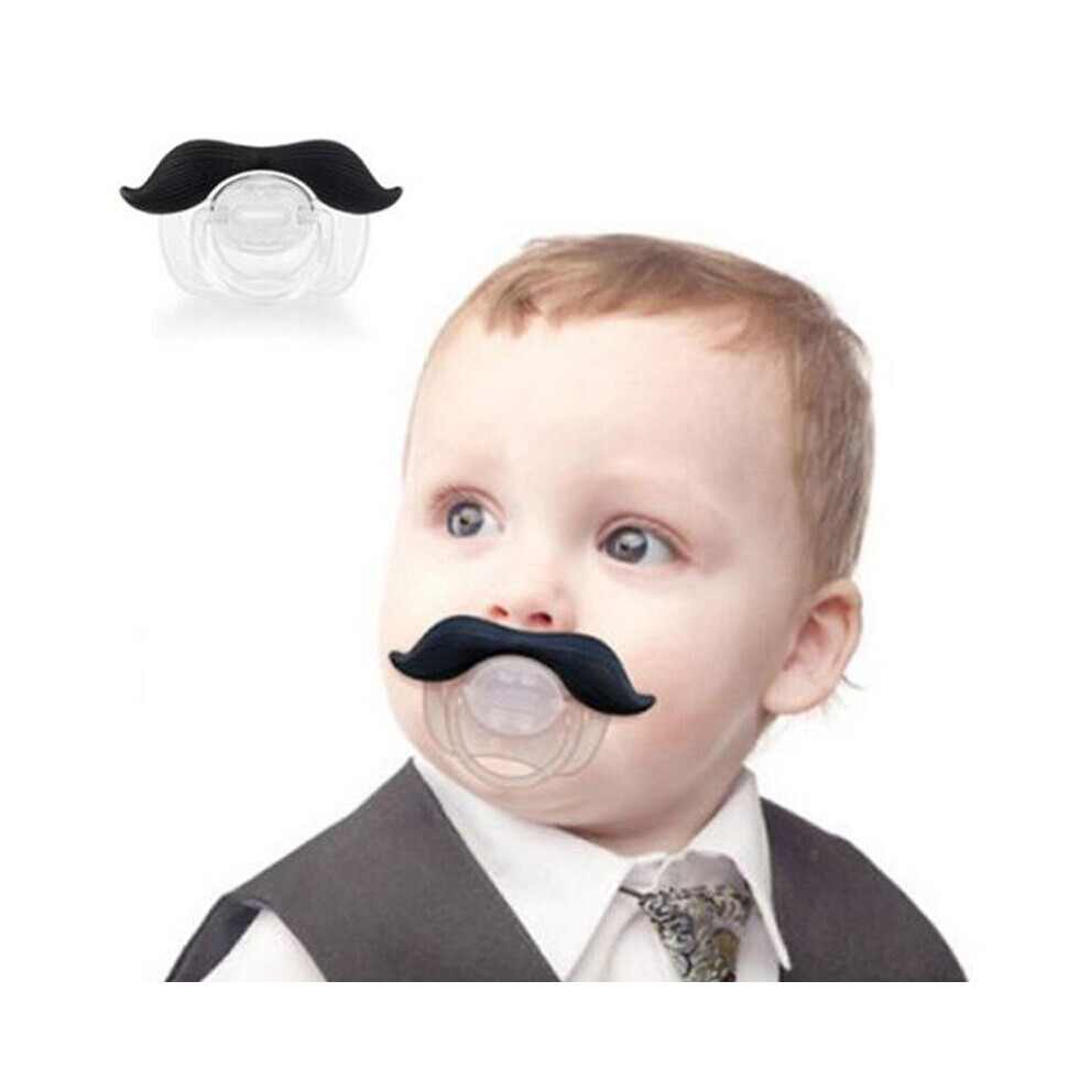 Funny Dummy Dummies Pacifier Novelty Teeth Moustache Baby Child Soot Black Newjass