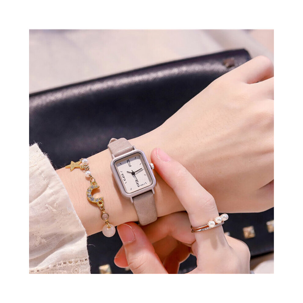 Retro Big Square Watches for Ladies Watch Leather Belt Watch Wrist Watch for Women Rectangular