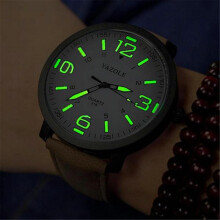 Luminous PU Leather Men's Watches Men Military Quartz Army Wrist Watch Relogios Glow in Dark