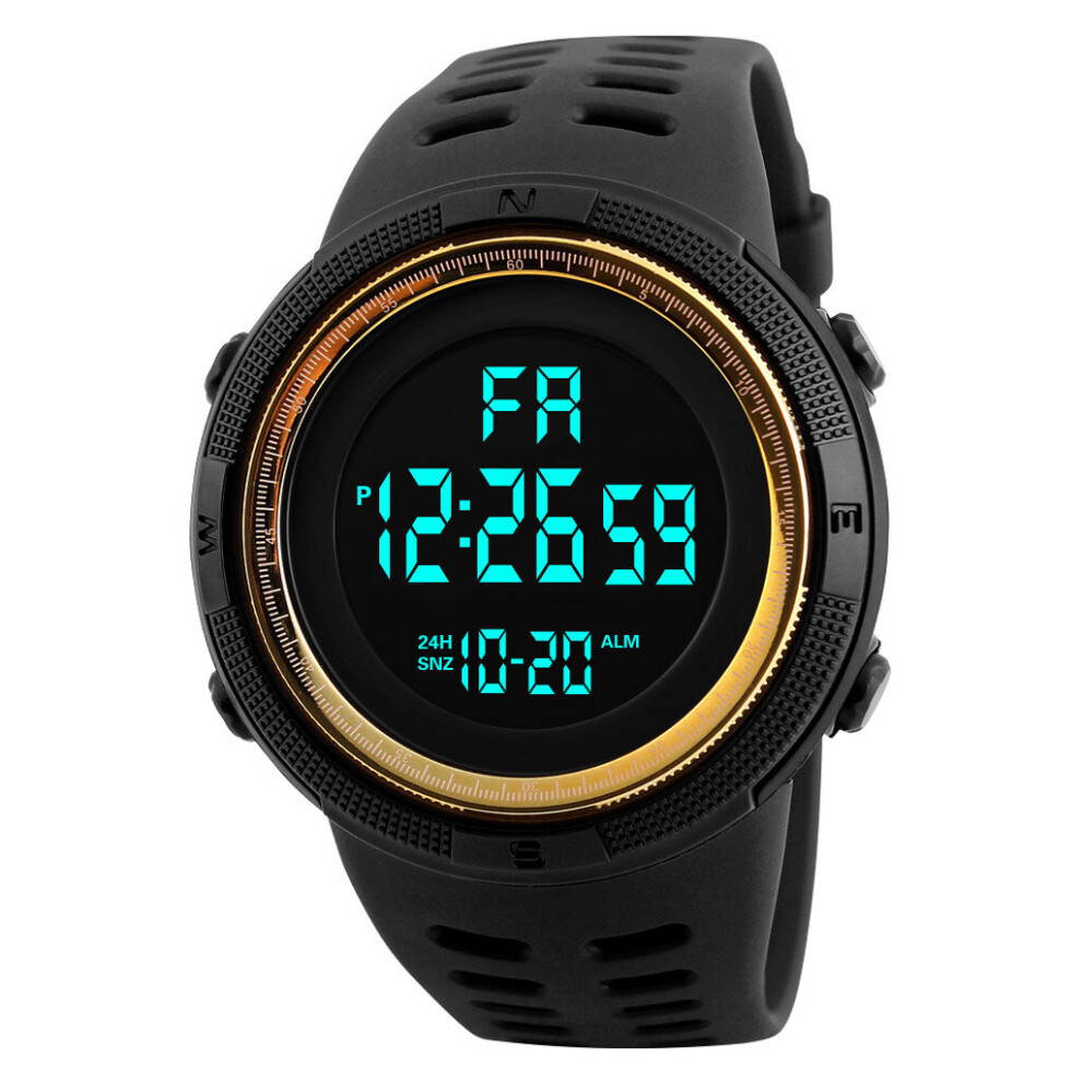 Smart Watch Rubber Strap Multifunction Calendar Date Watch Sports Alarm Display Watch Unisex Week Sport Watch Gold 885653463248