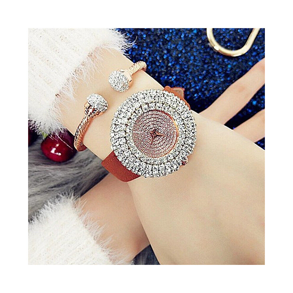 Women's Watch Full Diamond Real Belt Diamond Waterproof Quartz Women's Watch-image-OPC-PBTBTDT-NEW