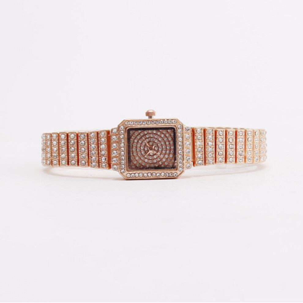 CH01 Square quartz Womens Full diamond stone Hiphop watch for Girls Partry watch with steel wristband watch-image-OPC-PBTBTYH-NEW