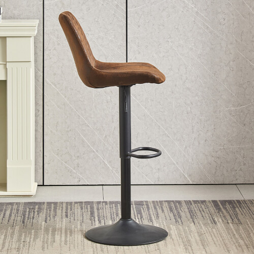 (1, BROWN) 1X2X Bar Stools PU/ Velvet Breakfast Stool Chairs 2