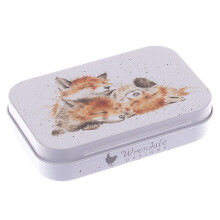 Cuddling Foxes | 9cm Wrendale Lidded Tin | Cracker Filler | Mini Gift