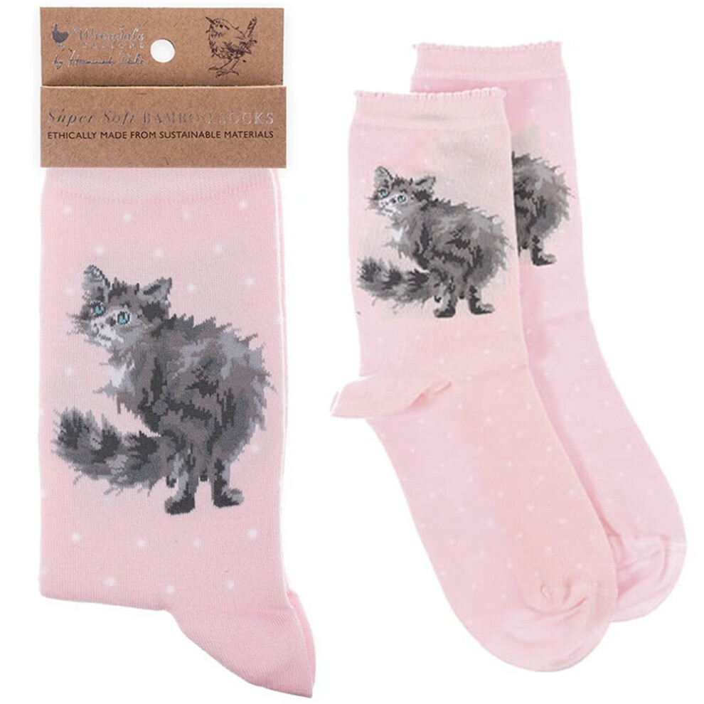 Wrendale Designs Super Soft Bamboo Socks | Glamour Puss Cat | One Size