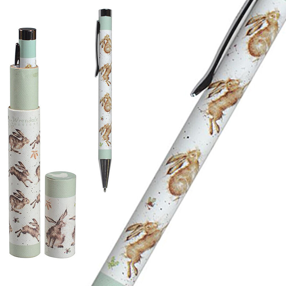 Wrendale Designs Hare Ballpoint Pen In Gift Tube | Cracker Filler | Mini Gift
