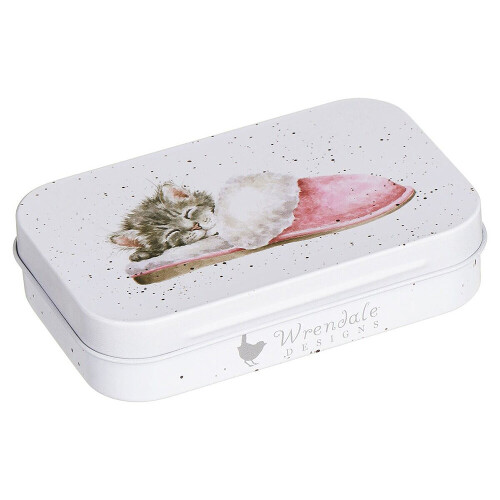 Wrendale Sleepy Kitten | 9cm Wrendale Lidded Tin | Cracker Filler | Mini Gift
