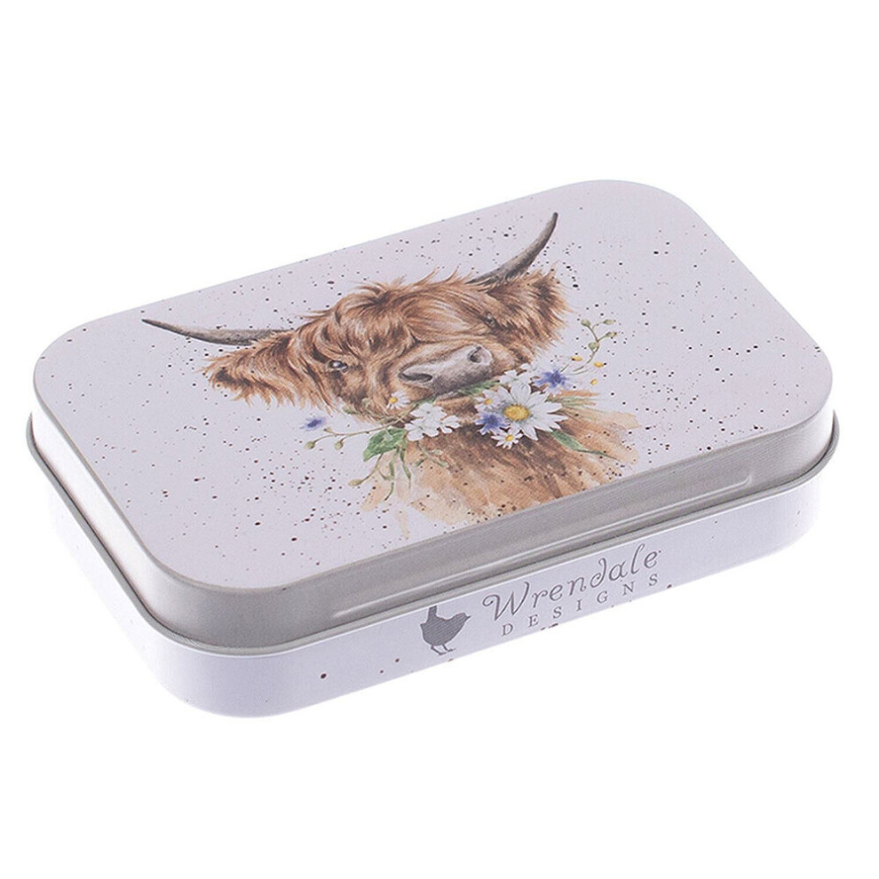 Highland Cow | 9cm Wrendale Lidded Tin | Cracker Filler | Mini Gift