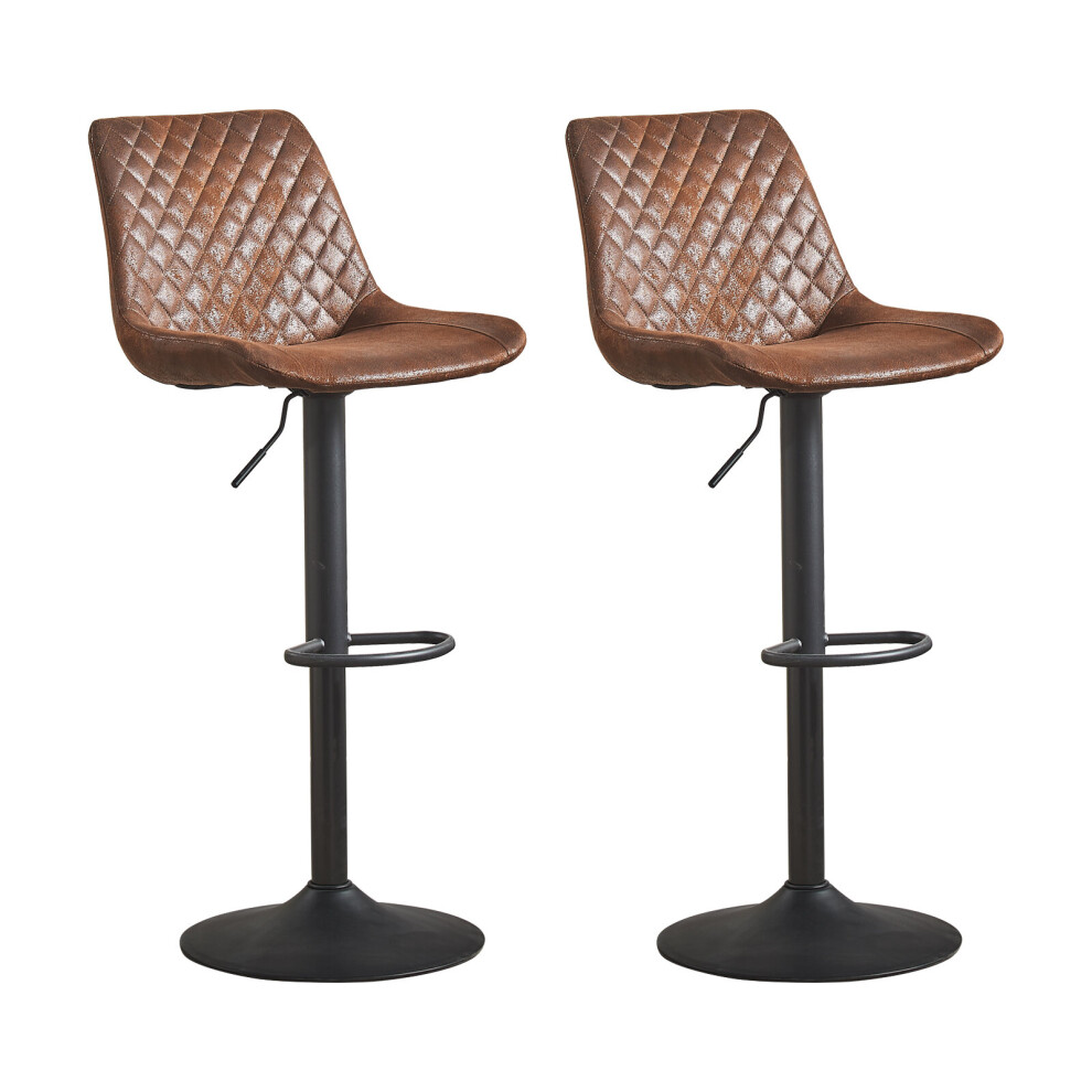 (2, BROWN) 1X2X Bar Stools PU/ Velvet Breakfast Stool Chairs