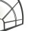 Living And Home Black Window Pane Half Circle Wall Mirror 5