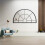 Living And Home Black Window Pane Half Circle Wall Mirror 1