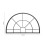 Living And Home Black Window Pane Half Circle Wall Mirror 3