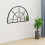 Living And Home Black Window Pane Half Circle Wall Mirror 2