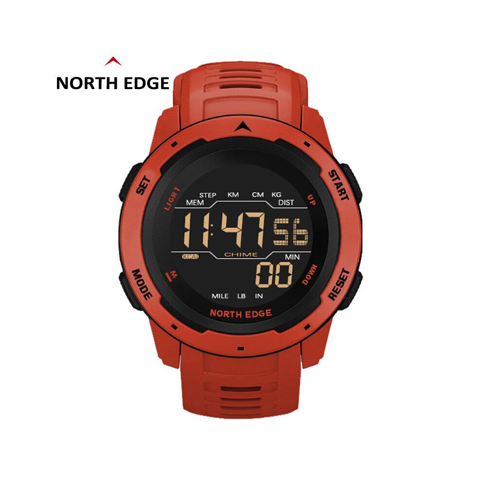Outdoor Sports Waterproof Smart Watch Alarm Clock Pacemaker Mileage Calories Multifunctional Student Watch Red 885653488913