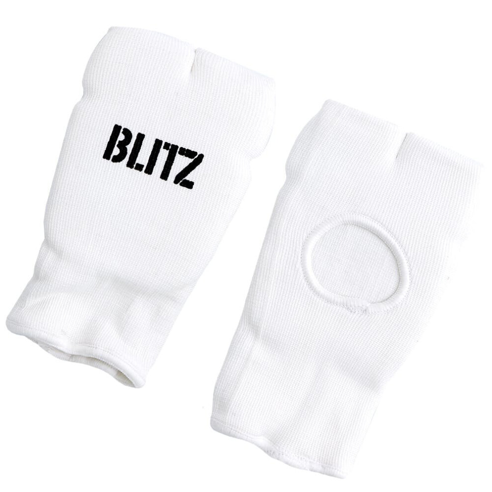 (White, X-Small) Blitz Sports Elastic Hand Pads