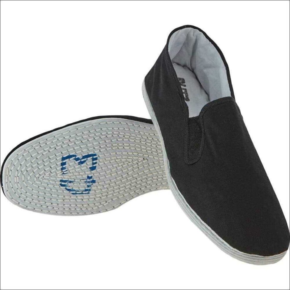 (Black, UK 8 - EU 42) Blitz Sports Cotton Sole Kung Fu Shoes - Black