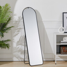 (50cm W x 150cm H) Modern Arched Metal Full Length Mirror Black