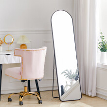 (50cm W x 160cm H) Modern Arched Metal Full Length Mirror Black