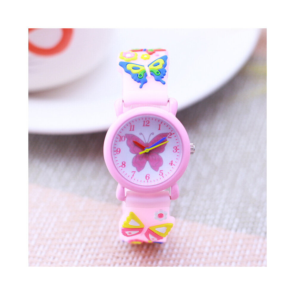 Children Girls Students Beauty Butterfly Cartoon Silicone Strap Watches Little Kids Waterproof Gift Watches 3Colors-image-OPC-PBTC2T2-NEW