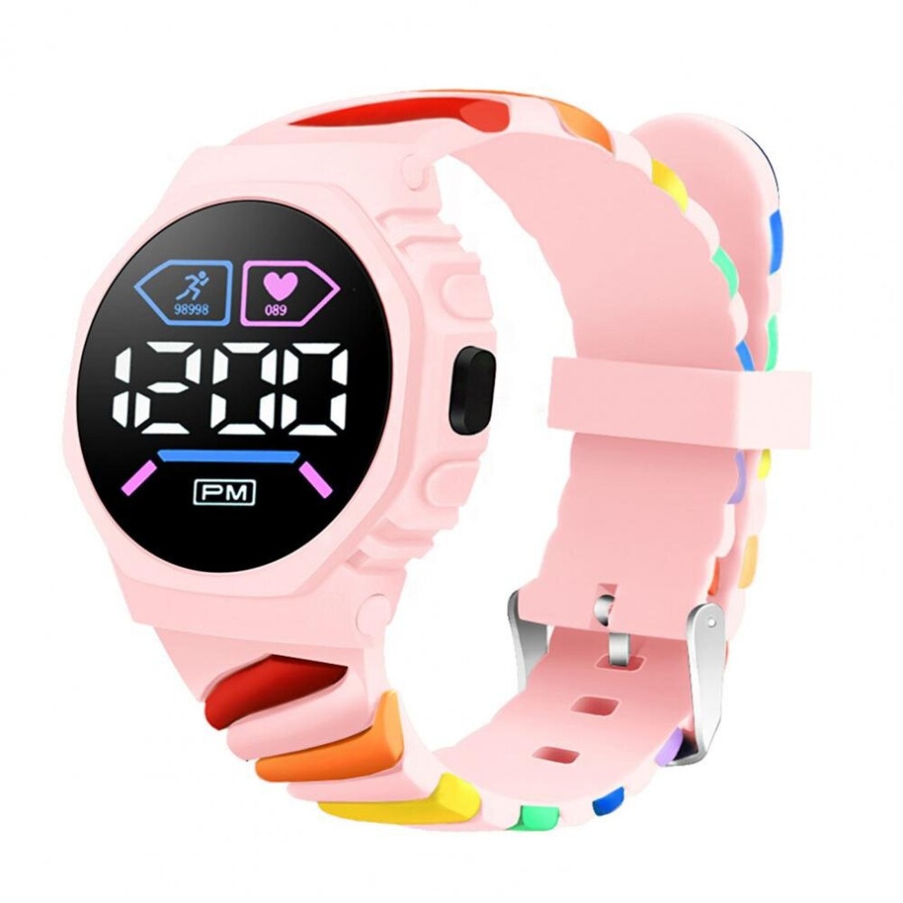 Smart Watch Led Electronic Digital Watches Creative Rainbow Kid Boys Wristwatch Boy Girl Smartwatch For Children Gift Pink 885653490954