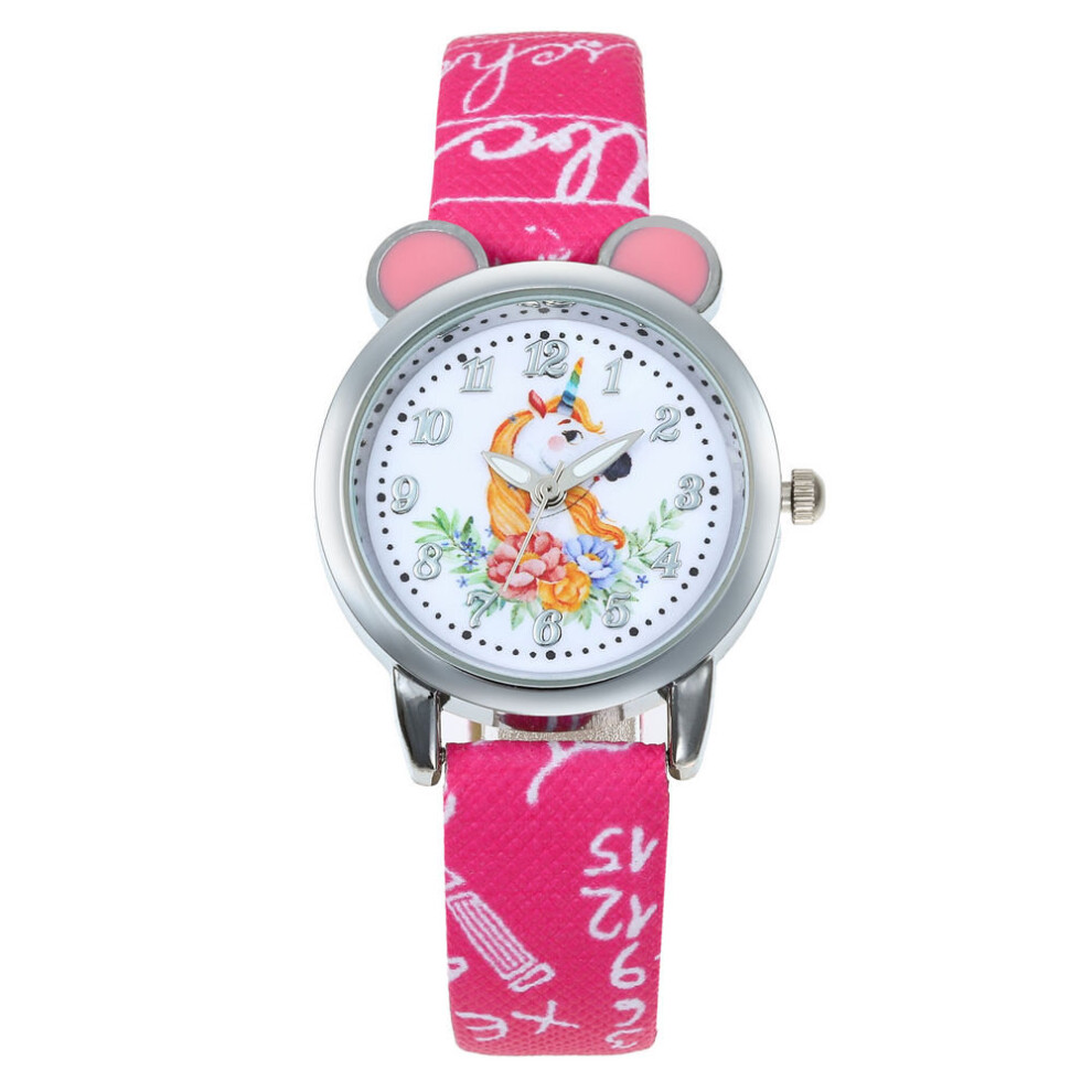 Kids Watches Cartoon Unicorn Leather Strap Wristwatch Classic Girl Boy Watch Child Quartz Watch girls watches-image-OPC-PBTC67T-NEW