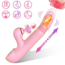 Adult Sensory Toys for Women Pulsating Tap Vibrator with Vibration & Pulsating Tap & Heating Function Waterproof Sex Toy for Women or Couples