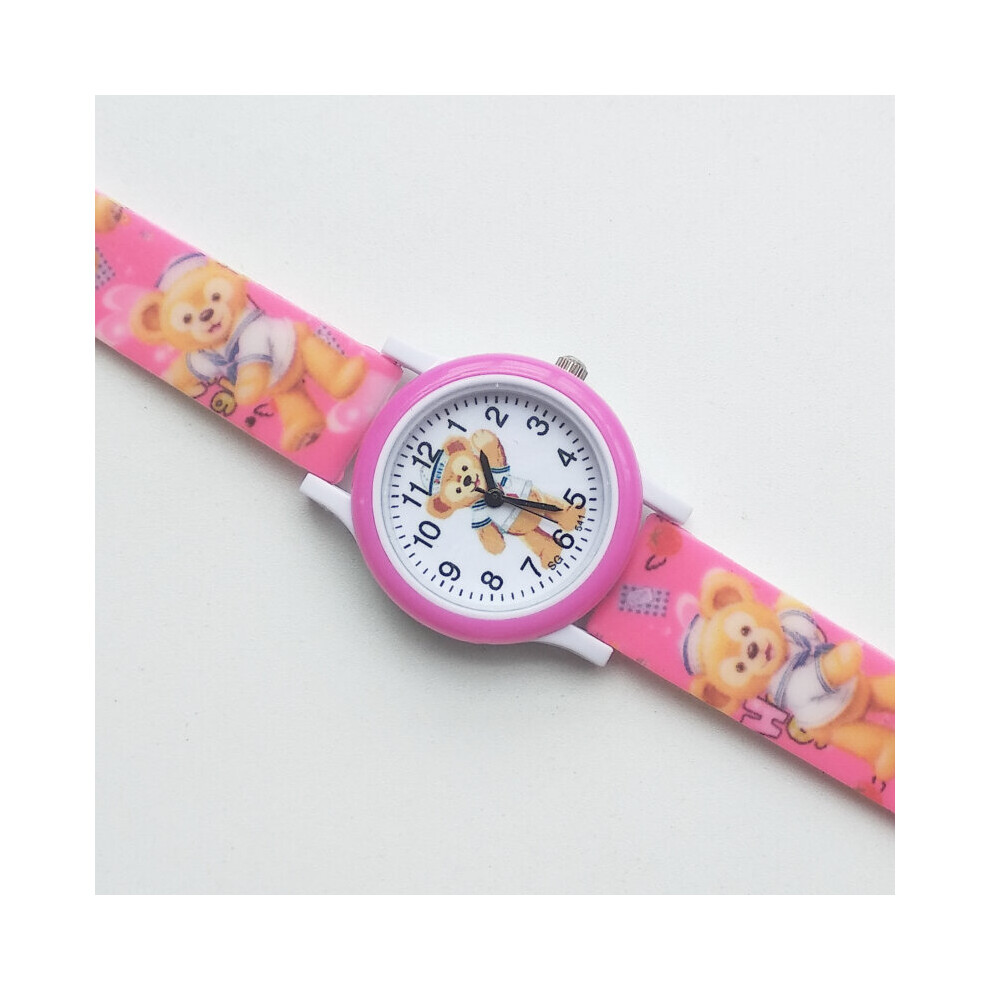 Cartoon Bear pattern Baby Kids Watches life waterproof Children Watch Kid Rubber Strap Quartz Clock girls boys Xmas Present Gift-image-OPC-PBTC6ZG-NEW