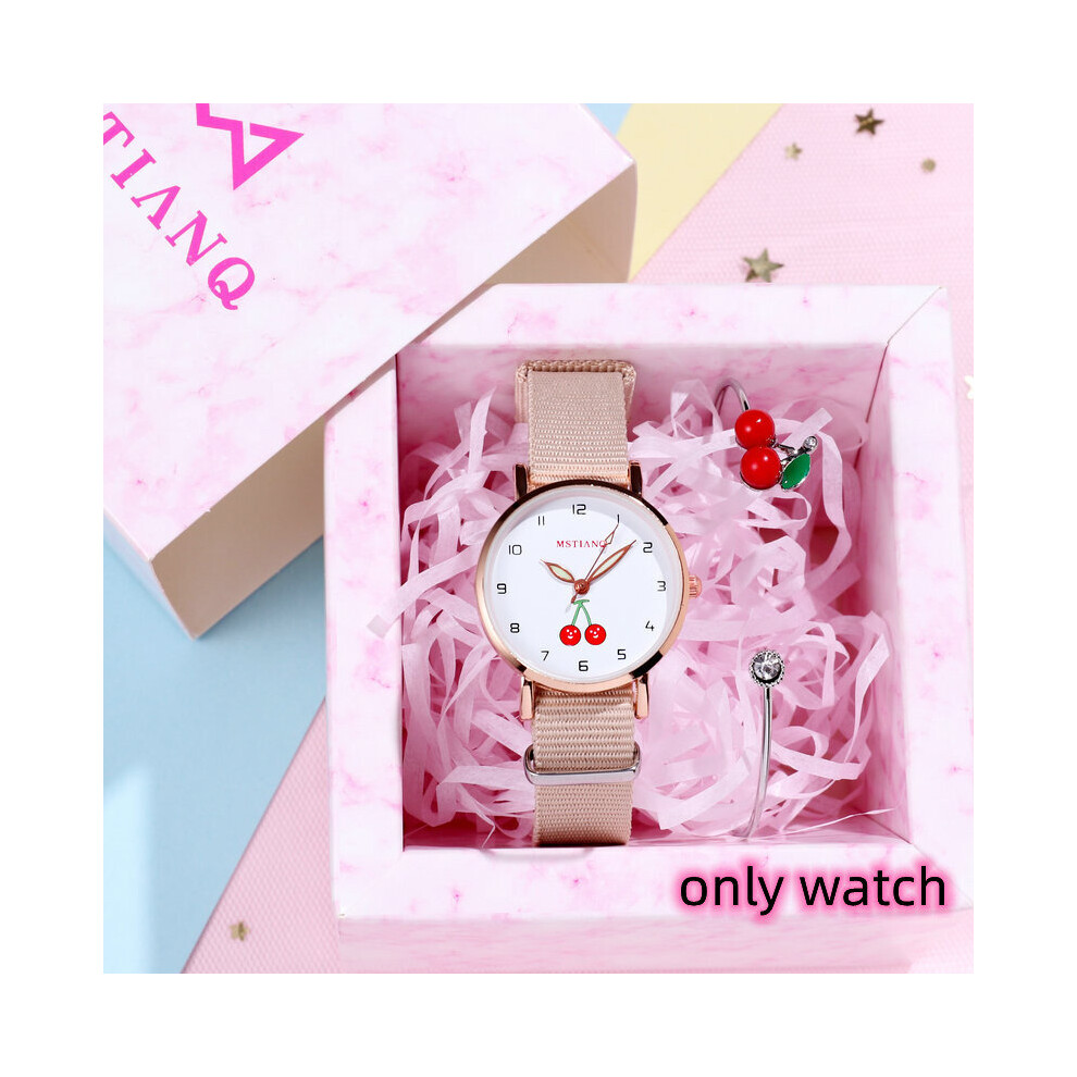 Watch for Children Girls Pretty Children Watches Kids Student Canvas Quartz Lovely Cherry Wristwatches Clock Relogios-image-OPC-PBTC7DZ-NEW