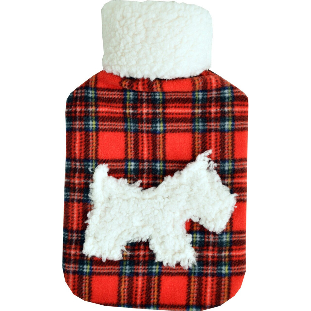 Vagabond Red Tartan Scottie Dog Fleece 2L Hot Water Bottle