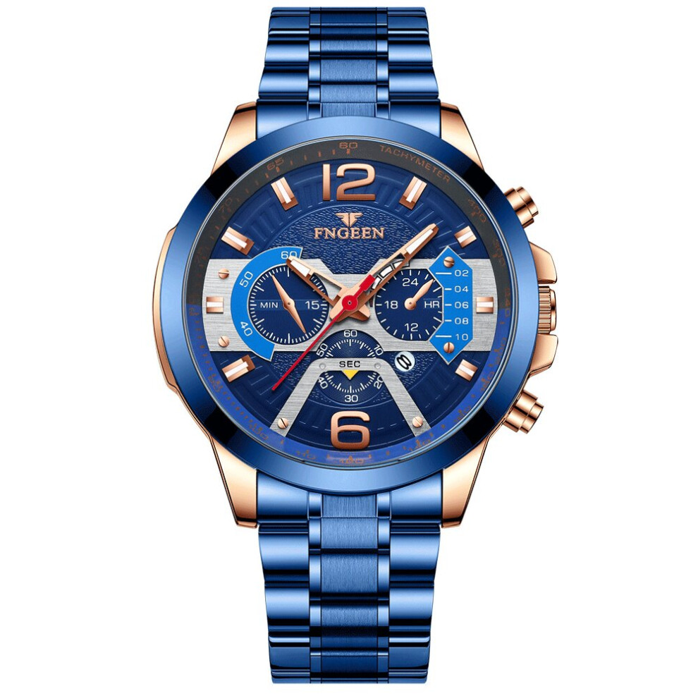 Mens Watches Top Waterproof Sport Wrist Watch Chronograph Quartz Military Leather Relogio Masculino-image-OPC-PBTC8QP-NEW