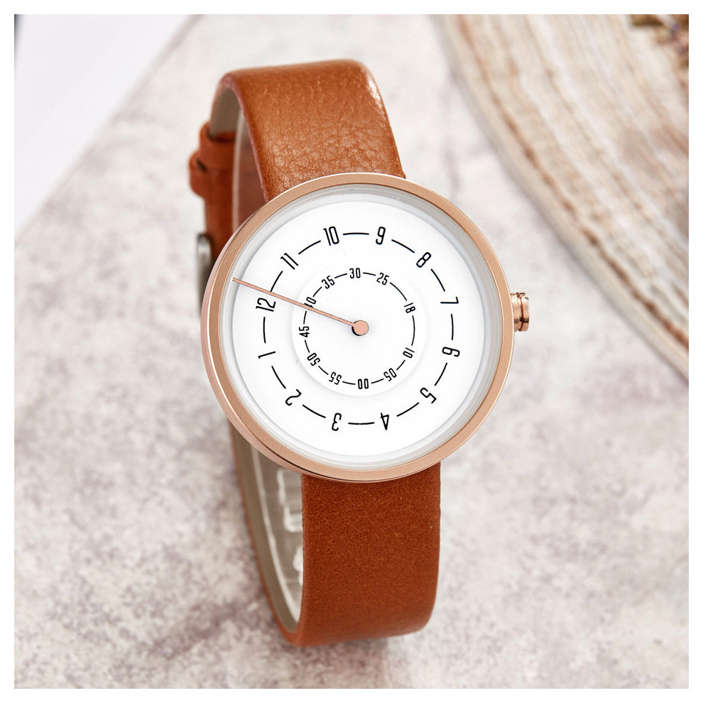 Unique Quartz Watch Women Leather Strap Casual Circle Watches Clock Men Ladies Dress Wristwatch Couple-image-OPC-PBTC9DS-NEW