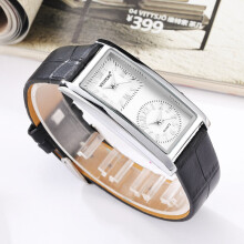Ladies Watch Double Dial Time Zone Leather Strap Relogio Feminino Womens Wristwatch Quartz Clock Couple Watches
