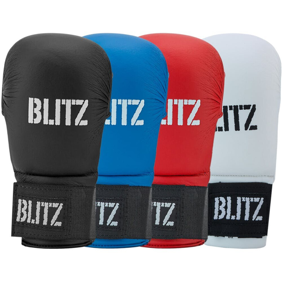 (Black, Small) Blitz Elite Mitts Without Thumb - Karate Taekwondo