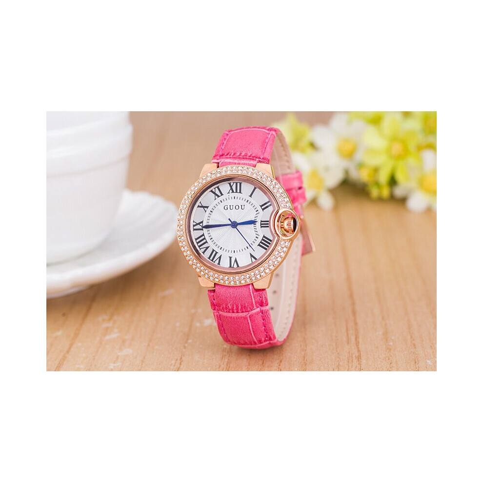 Top Women Leather Diamond Casual Watches Business Quartz Sports Clocks relogio feminino Wristwatches-image-OPC-PBTCHCK-NEW