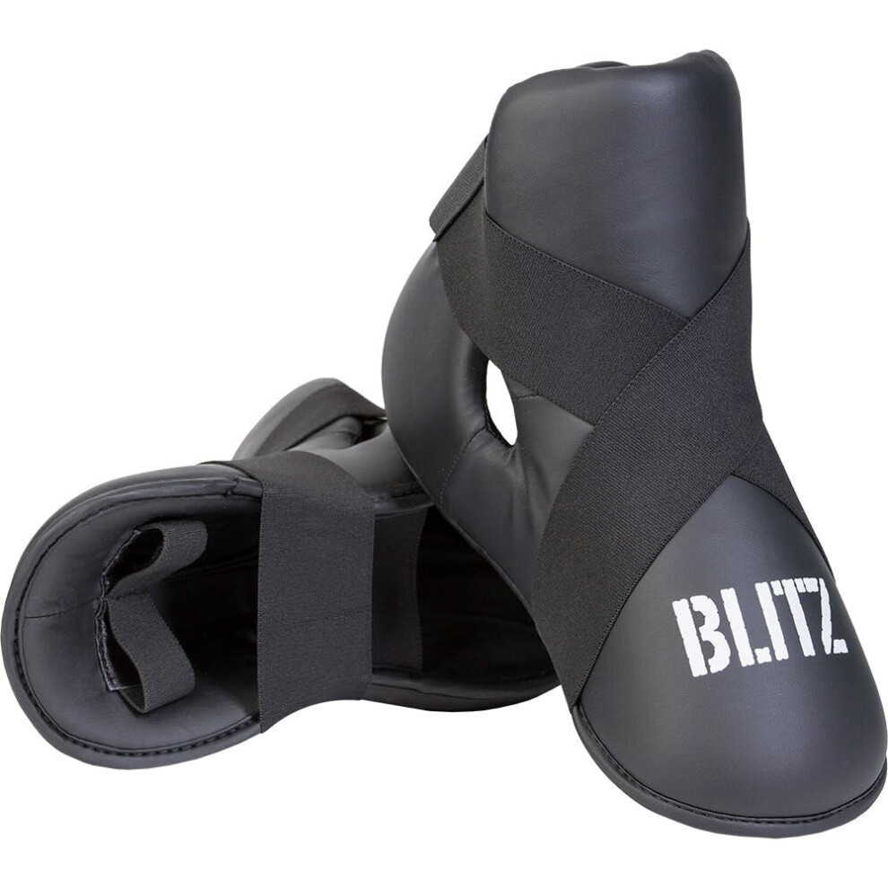 (Black, Large) Blitz Semi Contact Foot Protector