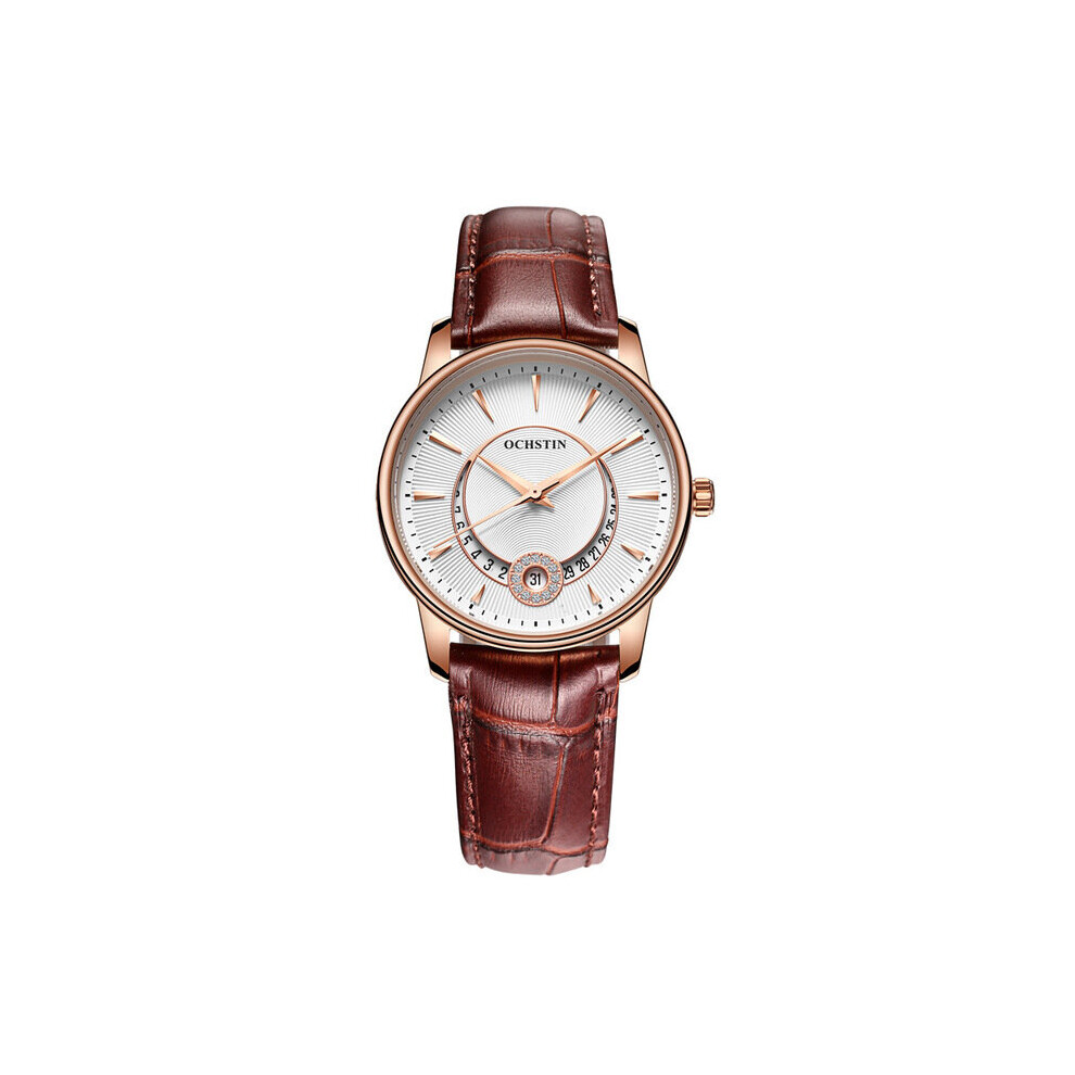 Ochstin Rose Women's Quartz Watch - Leather Wristwatch, Elegant Timepiece For Ladies, Business & Everyday Pink
